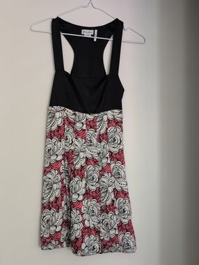 Guess Black And Coral Floral Dress